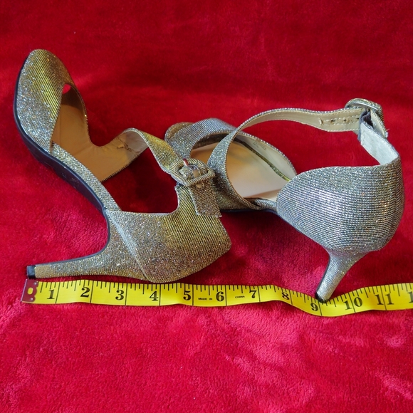 Unisa Sparkling Gold Peep Toe Women's Heels - Size 8.5 - Picture 4 of 7